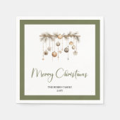 Cozy Farmhouse Christmas Balls Family Napkins スタンダードカクテルナプキン (正面)