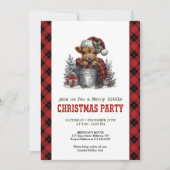 Cozy farmhouse highland cow Christmas invitation 招待状 (正面)