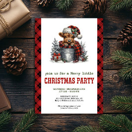 Cozy farmhouse highland cow Christmas invitation 招待状