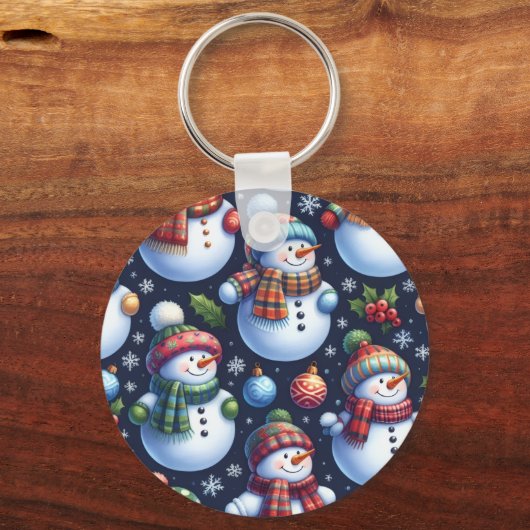 Cozy Festive Snowman キーホルダー (正面)