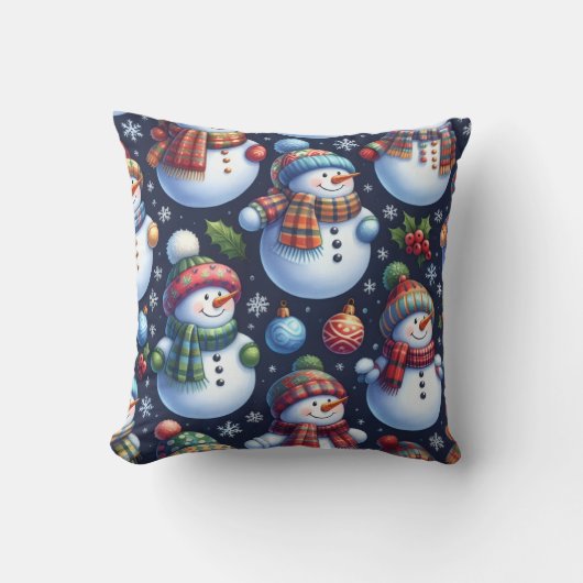 Cozy Festive Snowman クッション (正面)