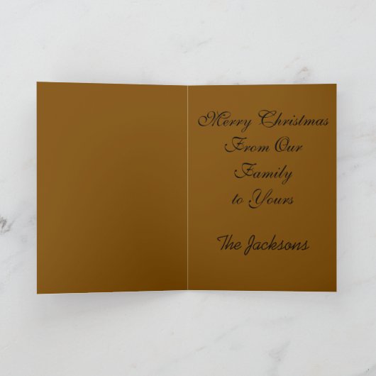 Cozy Fire with Bears Custom Christmas カード (内部)