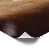 Cozy Fireplace Cat Library Scene ポスター (コーナー)