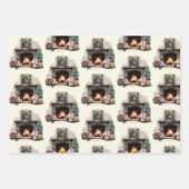 Cozy Fireplace Christmas Wrapping Paper ラッピングペーパーシート (正面)