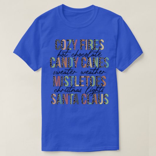 Cozy Fires Candy Canes Mistletoes Santa Claus Xmas Tシャツ (デザイン正面)