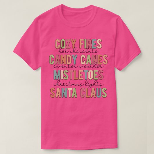 Cozy Fires Hot Chocolate Candy Canes Sweater Weath Tシャツ (デザイン正面)