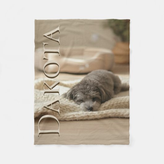 Cozy Fleece Blanket w/ Custom Pet Portrait フリースブランケット (正面)