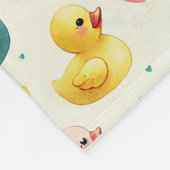 Cozy Fleece Pastel Watercolor Duck Pattern Blanket フリースブランケット (角)