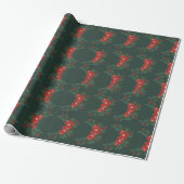 Cozy Floral Christmas Wrapping Paper ラッピングペーパー (アンロールド)