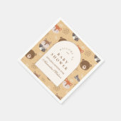Cozy Forest Animals Baby Shower スタンダードカクテルナプキン (角)