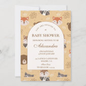Cozy Forest Animals Baby Shower 招待状 (正面)