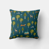 Cozy Forest Cabin and Animals クッション (裏面)