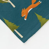 Cozy Forest Cabin and Animals Fleece Blanket フリースブランケット (角)