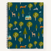 Cozy Forest Cabin and Animals Notebook ノートブック (正面)