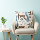 Cozy Forest Wildlife Illustration クッション (椅子)