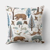 Cozy Forest Wildlife Illustration クッション (裏面)