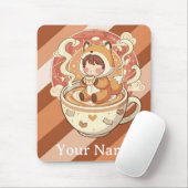 Cozy Fox Brew & Books Mouse Pad マウスパッド (マウス)