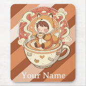 Cozy Fox Brew & Books Mouse Pad マウスパッド (正面)