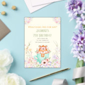 Cozy Fox Flower Forest Magical Birthday Invitation アクリル招待状 (インサイチュ (ウェディング))