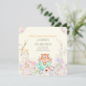 Cozy Fox Flower Forest Magical Birthday Invitation 招待状 (スタンド正面)