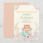 Cozy Fox Flower Forest Magical Birthday Invitation 招待状 (正面/裏面)
