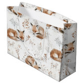 Cozy Foxes Animals Christmas ラージペーパーバッグ (裏面アングル)