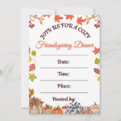 Cozy Friendsgiving Dinner Art 招待状 (正面)