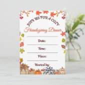 Cozy Friendsgiving Dinner Art 招待状 (スタンド正面)