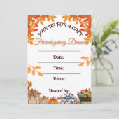 Cozy Friendsgiving Dinner Art 招待状 (スタンド正面)