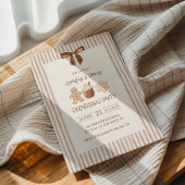 Cozy Friendsmas Striped Christmas Party Invitation 招待状