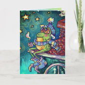 Cozy Frog Christmas & New Year Card カード (正面)