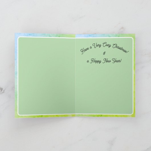 Cozy Frog Christmas & New Year Card カード (内部)