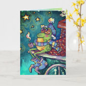 Cozy Frog Christmas & New Year Card カード (黄色い花)