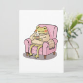 Cozy Frog Drinking Tea On Sofa Illustration 招待状 (スタンド正面)