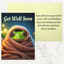 Cozy Frog Get Well Soonカード：心地よい&ラブ