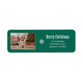 Cozy Funny Dog Photo Christmas Return Address ラベル (正面)