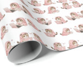 Cozy Gaming Cat Pattern - Aesthetic Pink Hoodie Ki ラッピングペーパー (ロールコーナー)