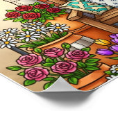 Cozy Garden Bench Art ポスター (角)