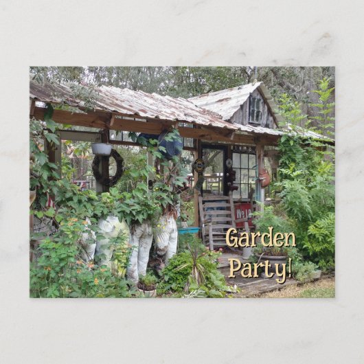 Cozy Garden Rest Relax She Shed Nook Porch Party ポストカード (正面)