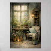 Cozy Garden Window Corner ポスター (正面)
