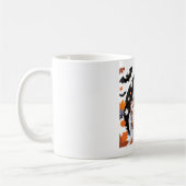 Cozy Ghost and Owl Halloween Art コーヒーマグカップ (左)