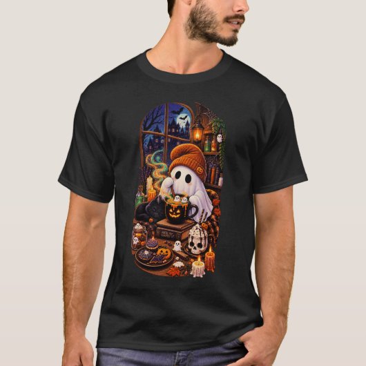 Cozy Ghost Halloween Treats Tシャツ (正面)