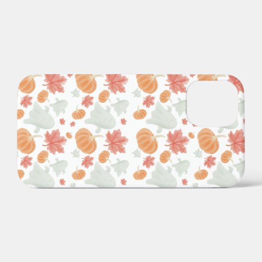 Cozy Ghosts & Pumpkins Autumn Pattern Case-Mate iPhoneケース (裏面 (横))