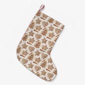 Cozy Gingerbread Cookie Seamless Pattern スモールクリスマスストッキング (正面 (吊り時))