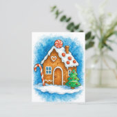 Cozy Gingerbread House Christmas Postcard シーズンポストカード (スタンド正面)