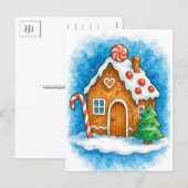 Cozy Gingerbread House Christmas Postcard シーズンポストカード (正面/裏面)