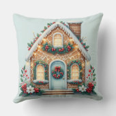 Cozy Gingerbread House Holiday Illustration クッション (裏面)