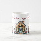 Cozy Gingerbread House Holiday Illustration コーヒーマグカップ (中央)