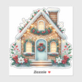 Cozy Gingerbread House Holiday Illustration シール (シート)