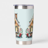 Cozy Gingerbread House Holiday Illustration 保温保冷タンブラー (右面)